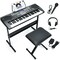 61-Key Electronic Keyboard Piano Starter Set W/Stand Bench Headphones